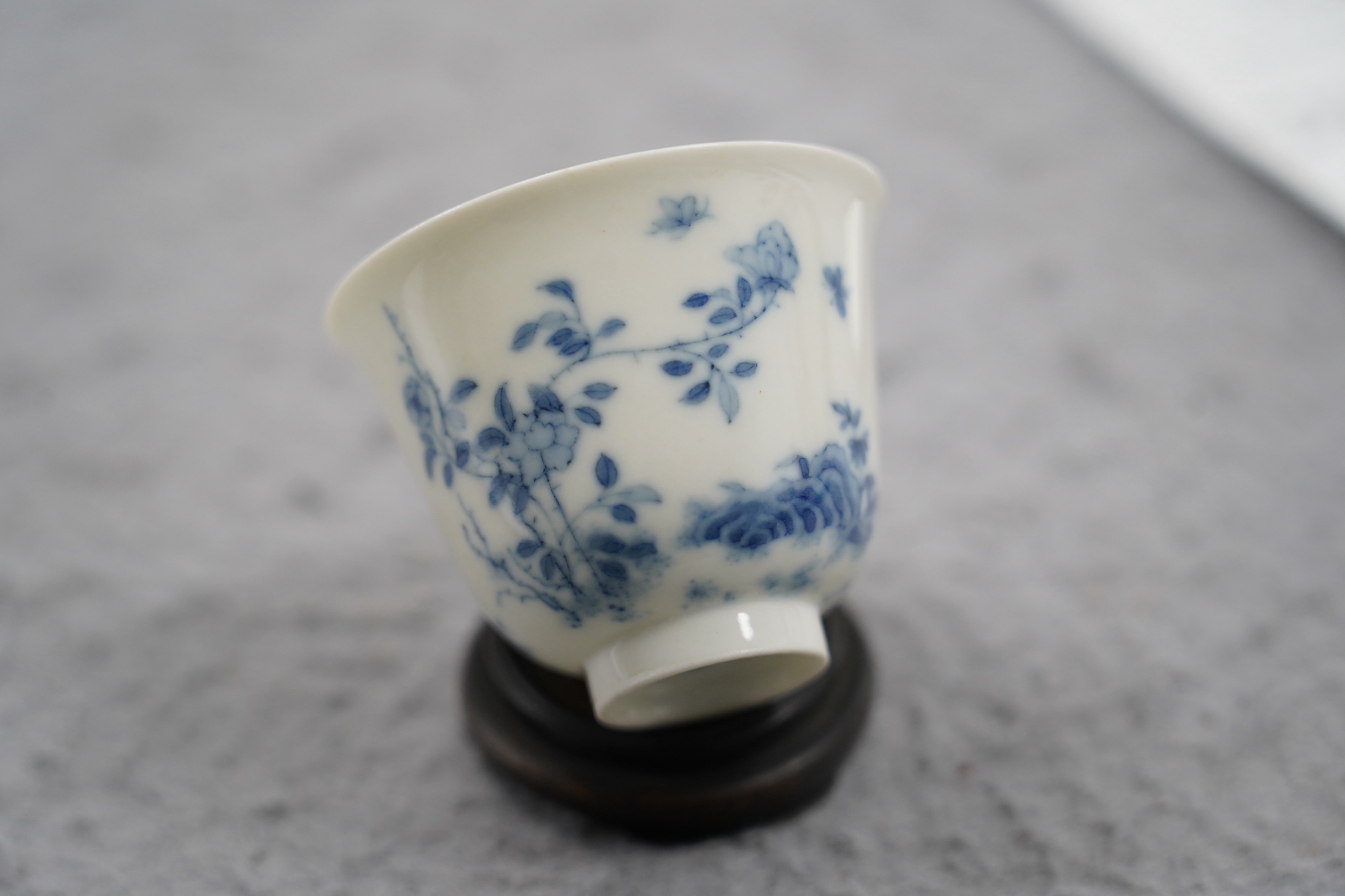 A Chinese blue and white 'month' cup, Kangxi mark, probably late 19th century